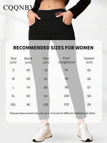 CQQNBV Women's Sherpa Lined High Waist Jogger Pants – Warm Fleece Winter Leggings With Elastic Waist & Butt Lifting, Soft Stretch For Gym, Yoga & Casual Wear - 黑色 - 查看 8