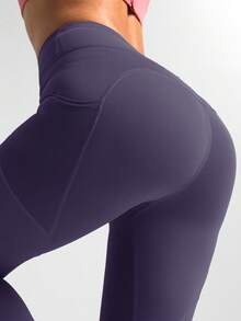 Soyun 女士连体侧袋健身裤，适合瑜伽、户外运动和提臀塑形 - Bold Plum - 查看 6