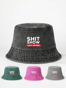 Mũ chống nắng ngoài trời mùa xuân/hè unisex dành cho nam/nữ, in chữ "SHITSHOW", kiểu dáng xô, chống tia UV khi đi du lịch/nghỉ dưỡng, mũ mùa hè phong cách Y2K cho nam, thích hợp cho các hoạt động ngoài trời mùa hè như leo núi, câu cá, đi biển, nghỉ lễ, lễ hội. - in - Xem 8