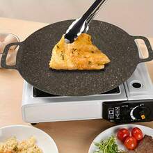 Durable Cast Iron Korean BBQ Pan - 36cm 14.2 Inches, Outdoor Camping Grill Pan, Non-Stick Portable Grill Pan For Indoor/Outdoor Use, Even Heat Distribution - Great For Korean BBQ, Pancakes, Steaks, Camping, Picnics, Home And Outdoor Cooking - Easy To Clean And Durable For Home And Outdoor Use - 36 - 查看 5