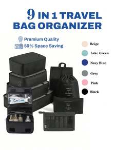 7/8/9/10pcs Travel Packing Cubes, Compression Organizer Bags, Luggage Organizer, Clothing Storage Bags Set, Includes: Cosmetic Bag, Waterproof Multi-Function Organizer, Garment Bag, Holiday Travel Essentials, Shoe Bag, Foldable Storage Box, Collapsible Underwear & Socks Organizer, Travel Packing Cubes, Luggage Organizer