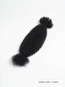 QVR QUEEN VIRGIN REMY QVR African Kinky Curly Bulk Human Hair Extensions, Suitable For Micro Braids, Dreadlocks, Boho Braids, Natural Black - Natural Black - View 4