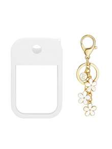 2 件 Touchland 1 盎司（30 毫升）洗手液喷雾瓶保护套，26 个花朵和字母喷雾瓶标记，硅胶防摔防撞保护套，带钥匙扣设计，方便旅行携带，可挂在包、钥匙或儿童背包上，耐磨、防水、可重复使用 Touchland 洗手液喷雾保护套，旅行、户外、礼物、万圣节礼物、圣诞节礼物 - 白色 - 查看 22