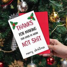 1 件。感谢您让我们的工作日不那么忙碌 - 圣诞快乐 - 有趣可爱的圣诞贺卡 - 送给朋友、家人或同事的节日礼物 - 均碼 - 查看 4