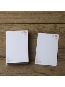 20张/套圆角空白DIY绘画卡、厚纸板贺卡、花卉图案卡、白卡纸礼品卡、手写祝福卡 - 彩色 - 查看 27