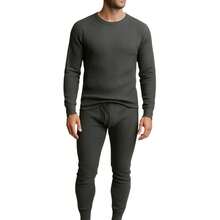 Men's 3 Pack Full Thermal Sets Ultra Soft 6 Piece Cotton Top And Bottom Set, Warm Cotton Long Johns, Winter Base Layer, Thermal Underwear For Men - 黑/灰/木炭 - 查看 4