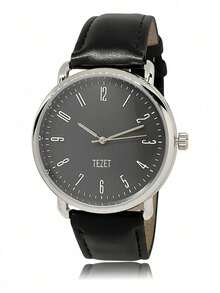 Men's Watch With Leather Strap And Metal Original Launch - 銀黑色 - 查看 1