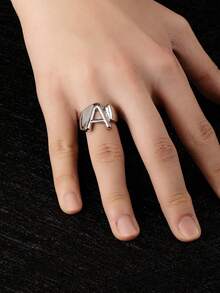 Men's Personalized Hip Hop Alphabet Fashion Street Cool Ring - No Gift Box