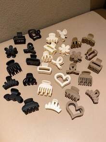 10/20个随机颜色和款式迷你简约发夹，适合女孩，发饰，头部饰品，发卡 - 彩色 - 查看 4