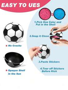 2/3pcs Set (Includes Football + Blue Powder Pack + Pink Powder Pack) Gender Reveal Football Party - Multicolor - View 5