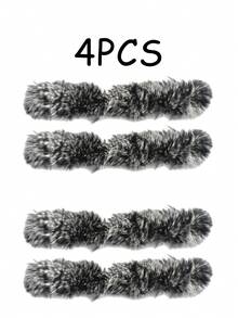 2pcs/4pcs Outdoor Hunting Archery Accessories, Realistic Rabbit Fur Shock Absorber, 1 Pair/2 Pair Fur Puffs Available, Suitable For Traditional Bow & Recurve Bow, Bow String Silencer Archery Supplies