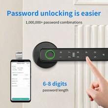 Tuya Fingerprint Door Knob, 5-In-1 Smart Door Knob, Fingerprint Door Lock For Bedroom, Office, Hotel, Closet, Pantry, Finger Print Door Knob, Keypad Door Knob, 2 IC Card And 2 Keys, Smart Life