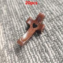 1/3/5/10/20 pezzi Croci in legno vintage con dettagli a forma di cuore - Croci cristiane portatili adatte per preghiera, conforto e esposizione da tavolo - Croci in legno multifunzionali adatte per decorazione domestica e regali religiosi, decorazioni stagionali, loghi e targhe