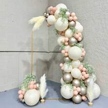 2 Pack Metal Arch Backdrop Stand(7.2FT/6FT), Decorative Balloon Arch Stand, Easy Assembly Gold Wedding Arch, Stable Backdrop Arch Stand For Wedding Ceremony, Birthday Party, Baby Shower - 金色 - 查看 4