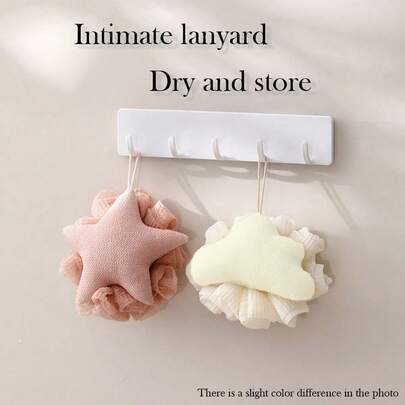 NEFOUME Bông tắm Cloud Shower Puff, Bông tắm Pink Star, Tạo bọt nhanh, Chất liệu mềm mại thân thiện với da, Thiết kế dây treo kháng khuẩn, Hai mặt: A Lưới tạo bọt nhanh + B Tẩy tế bào chết.