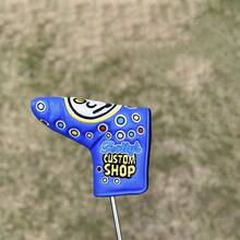 Joker Mallet 推杆套设计适用于高尔夫球头推杆头套，PU 皮革，带钩环扣和刺绣标志