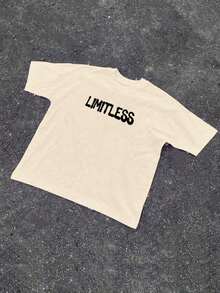 1pc Oversized Men's Drop Shoulder Short Sleeve T-Shirt, Streetwear Casual Style, Exaggerated Loose Fit, Dark Graphic Print, Sketch Line Art Pattern, Y2K, Holiday Gift, Unisex Couple Matching - 灰色 - 查看 3