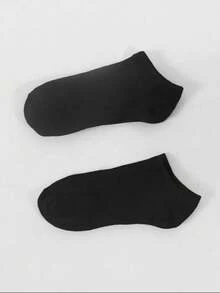 10 paires de chaussettes basses de base de couleur unie pour femmes avec élastique, chaussettes de sport respirantes - Noir - Voir 5