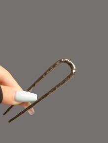 2/1pc U-Shaped Hair Clip, Metal Hair Accessory, High-End Retro Style Hair Bun Maker, Alloy Hair Pin, Suitable For Hundreds Of Hairstyles, Suitable For Daily Use All Seasons, Hair Styling Pins