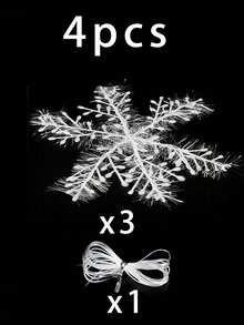 4/10pcs White Christmas Snowflake Decorations, Elegant Hanging Christmas Tree Ornaments, Plastic Glitter Snowflakes, Christmas Winter Wonderland Holiday New Year Party Home Decor, Perfect For Holiday Tree Decorations, Christmas Decorations, Christmas And New Year Celebrations Room Decor
