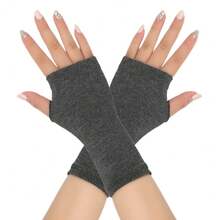 1pc Spring/Summer Cotton Gloves Half Finger Sports Open Finger Gloves Knitted Short Men's And Women's Styles Autumn/Winter Thin DIY Arm Cover