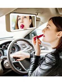 3-Mode Lighted Vanity Visor Mirror, Rechargeable Adjustable Brightness Touch Control Travel Makeup Mirror, Suitable For Trucks And SUVs - Style a - View 11