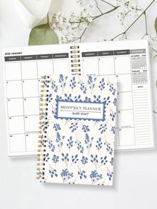 1本2026年1月-2027年12月A5（5.7英寸 x 8英寸）周计划/月计划本，时间可视化，每日日程记录本，月计划本，学年笔记本，提高工作效率，学校及办公用品，完美礼物