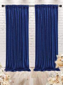 1Pc Gold/Silver Sequin Backdrop Curtain, Multiple Colors, Party Background Decor, Wedding Party Background Drapes, Wedding Decor, Baby Shower Decor, Gender Reveal Party Decor, Birthday Party Decor, For Photography Studio, Photo Background Props Decor - Multicolor - View 6