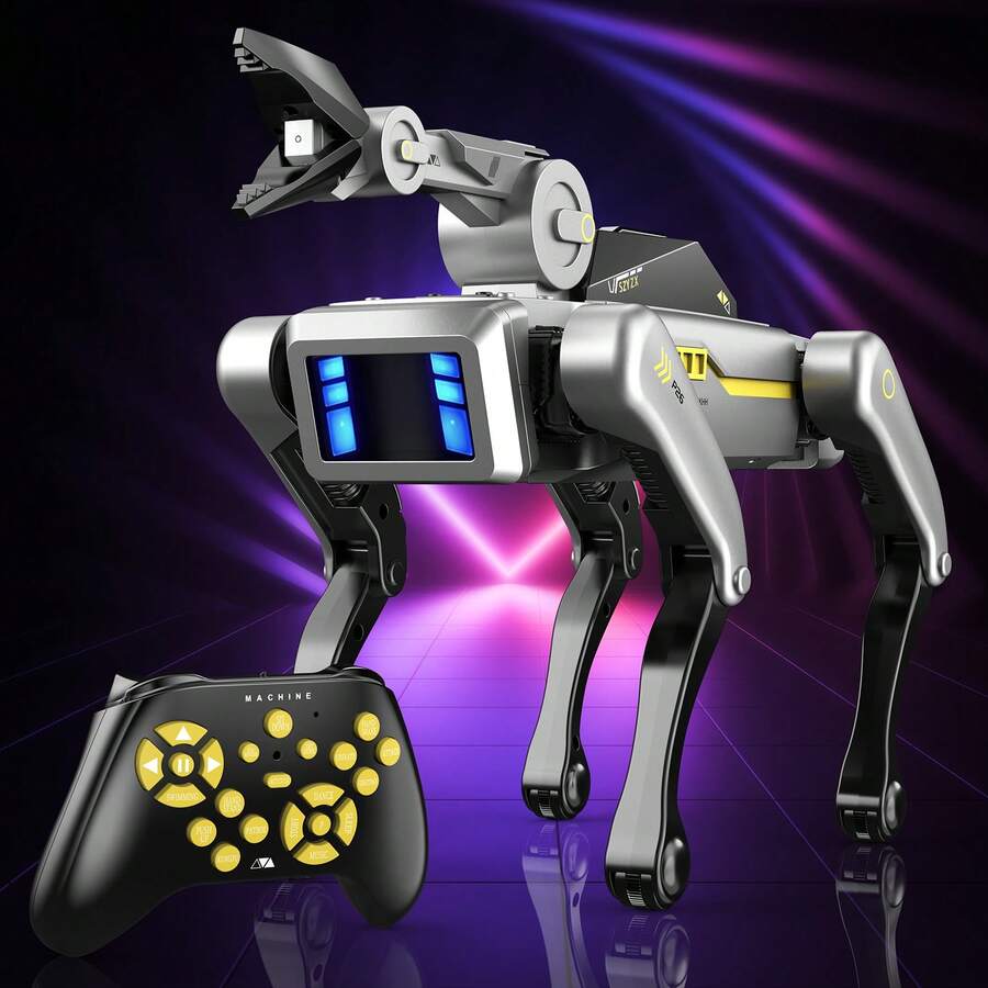 Perro robot de música y danza, programable, interactivo y robot inteligente, con control remoto, control por aplicación, comandos de voz, mascotas electrónicas perros robóticos - Multicolor - Ver 1