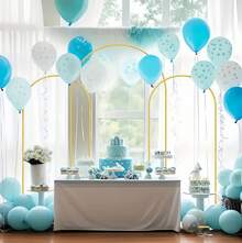 2Pack Metal Arch Backdrop Stand(7.2FT/6FT), Decorative Balloon Arch Stand, Easy Assembly Gold Wedding Arch, Stable Backdrop Arch Stand For Wedding Ceremony, Birthday Party, Baby Shower - 金色 - 查看 8