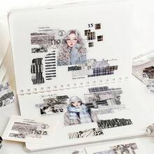 40 Stücke/Packung Stoff Scrapbooking Aufkleber, kreative ästhetische Aufkleber-Decals, DIY dekorative Collage Bastelbedarf, Geschenk für Feiertage, personalisiertes Sammelalbum Schulmaterial - Grün - Übersicht 8