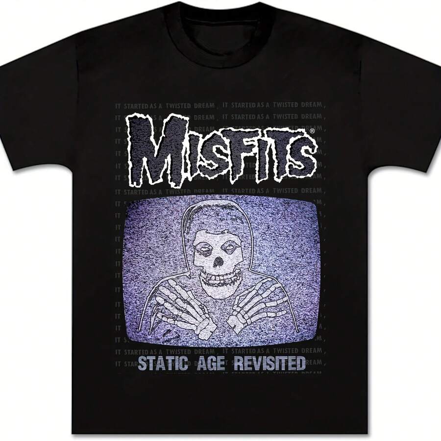 Misfits Shirt Horror Punk Band Classic T-Shirt Vintage Rockabilly An Retro Rock Band Adult Uni BlackAll Season 220g Cotton Single Sided Printed Crew Neck Short Sleeve T Shirt - Màu 3 - Xem 1