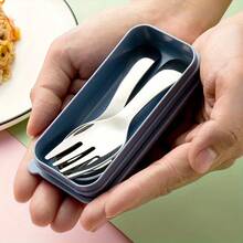 1 Piece 3 Sets Portable Tableware, 304 Stainless Steel Short Handle Round Spoon Fork Combination With Mini Spoon, Small Round Spatula Fork, Including Mini Ice Cream Spoon, Multi-Purpose Stainless Steel Seasoning Salt Spoon Suitable For Coffee, Desserts, Cakes - Ideal For Outdoor Use, Parties, Kitchen Utensils, Novelty Gifts - 綠色的 - 查看 3