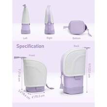 2 In 1 Standing Pencil Telescopic Pen Holder Stationery Pouch Organizer Box Large Storage Bag School Students Office Women Teens Girls Boys Purple Ash White