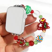 1 件圣诞装饰表带兼容 表带 38/40/41/42/44/45/46/49 毫米，姜饼人和圣诞树手链适合 Ultra 2 系列 1-9 和 SE， 替换表带 - 彩色 - 查看 8