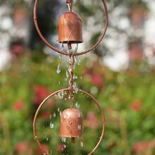 1pc Rain Chain, Downspout Diverter, Thick Iron Garden Decor, Iron Art Garden Gift, Garden Rain Chain, Iron Hanging Steel Leaf Rainchain For Downspout And Drainage, Home Decor Wind Chime Planter - Multicolor - View 6