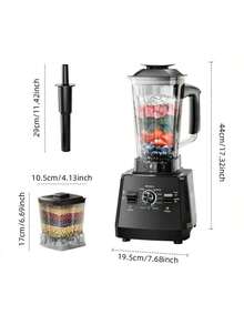 Professional Blender, Smoothie Blender, Maximum 2400W/1000W Blender And Grinder Combination 25000RPM Powerful Blender Kitchen 68 Ounce Container Countertop Blender Ice, Snow Durian Blender, Milkshake, Grinder, Juice, Milkshake - EU E Type Plug(220-240V) - View 3