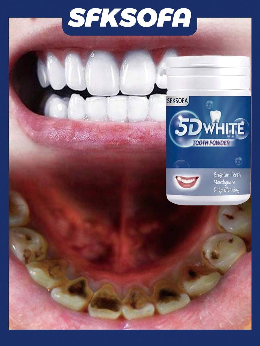 ¿Quieres unas encías talla grande blancas y saludables? Polvo dental blanco 5D, limpieza profunda y blanqueamiento juntos