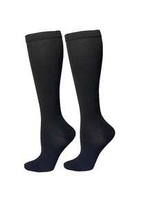 5/1 Pair Women & Men's Black Knee-High Compression Socks And Cycling Socks, Suitable For Running, Cycling, Fitness, Leggings, All Season, Boot Style, Knitted Socks, Great Gift For Family And Friends