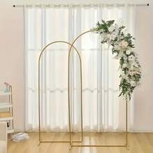 3Pack Metal Arch Backdrop Stand(7.2FT/6.6FT/6FT), Decorative Balloon Arch Stand, Easy Assembly Gold Wedding Arch, Stable Backdrop Arch Stand For Wedding Ceremony, Birthday Party, Baby Shower - 金色 - 查看 8