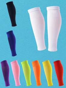 Herren Fußballsocken mit Beinschützern, atmungsaktive Überknie-Beinwärmer, rutschfest, stoßabsorbierend, komfortable Kompressionsärmel für Basketball, Sport & Outdoor-Aktivitäten (es gibt Farbunterschiede) - Verschiedenfarbig - Übersicht 1