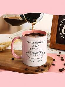 [Personalized Tea Mug] 11oz Ceramic Best Friend Tea Mug | Personalized "You'll Always Be My Best-Tea" Design, Dishwasher , Perfect For Birthdays, Christmas, Anniversaries & Long-Distance Gifts - Multicolor - View 5