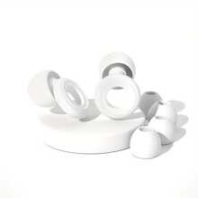 1 Pair Of Reusable Silicone Earplugs, Suitable For Sleeping And Swimming, Comes With 2 Replacement Tips, Can Be Used For Snoring Relief, Studying, Concerts, Comfortable And Durable - 白色 - 查看 13