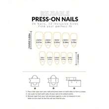 Wearable Medium And Long Rainbow Flower Yellow Star White Cloud Pointed Nail Sticker With Jelly Glue And Nail File - 彩色 - 查看 10