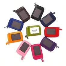 RFID Blocking Fashion Women ID Credit Card Holder Genuine Leather Double Zipper Lady Credit Card Case Wallet Large Capacity - Hồng - Xem 1