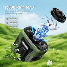 Portable  Fan, Wearable Belt Fan With 100-Speeds, 13500RPM, USB Rechargeable Power , Under Shirt Fans - 24H Cooling For Kitchen, Travel, Outdoor(Forest Green)