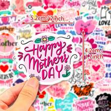 50 张粉色贴纸，美观防水励志贴纸，适用于节日装饰礼品包装水瓶笔记本电脑手机剪贴簿，爱妈妈，乙烯基卡通贴纸，适合青少年成人、万圣节、圣诞节礼物 - 彩色 - 查看 3