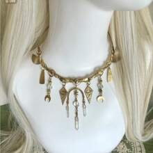 1pc Multi-Layer Tassel Choker Versatile Light Luxury Design Necklace - 09-2070 Dây chuyền tua rua hình sao và mặt trăng - Xem 3