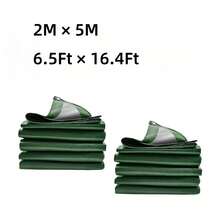 [Heavy-Duty Tarpaulin] 1-Piece. Heavy-Duty Green Tarpaulin - Durable, Waterproof, Windproof, And Tear-Resistant - A Multi-Purpose Protective Cover Suitable For Camping, Roofs, Patios, Swimming Pools, Boats, And Carports. An Ideal Christmas And New Year Gift. - Army Green - View 11