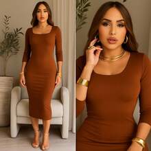 Women Midi Dresses - canela - View 2